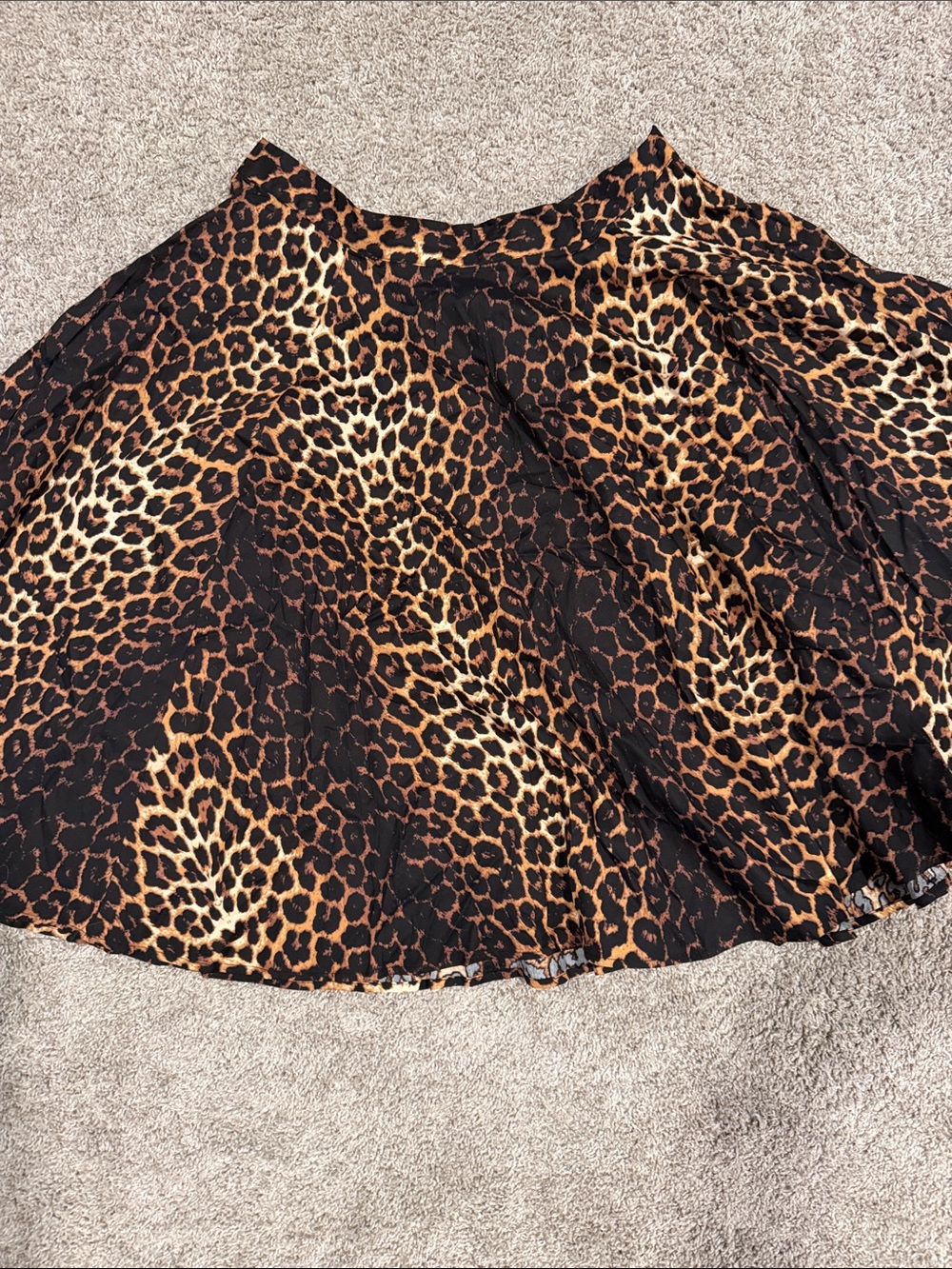 Hell Bunny Leopard Print Circle Skirt - Black & Brown